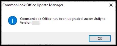 Screenshot of the dialog box stating that the installation is complete.
