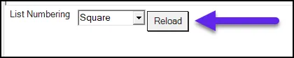 Reload button in the CommonLook Office list checkpoint panel.