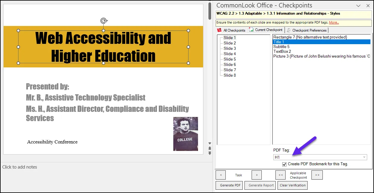 Screenshot of the Styles checkpoint as described in the preceding paragraph.