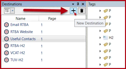 The New Destination button.