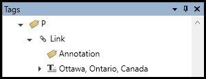 A properly structured link tag containing the Annotation and the text that is linked in the document.