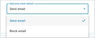 Welcome email default