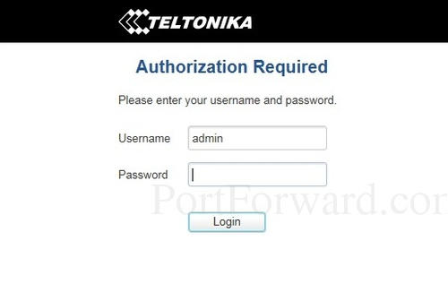 Teltonika RUT950 Login