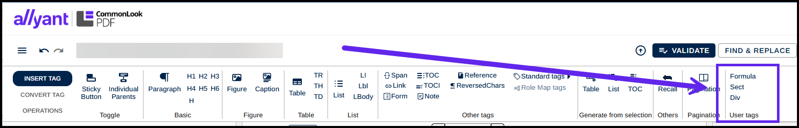 The User tags group is highlighted in the ribbon.