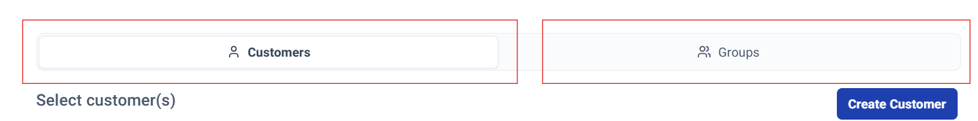 Customer selection options
