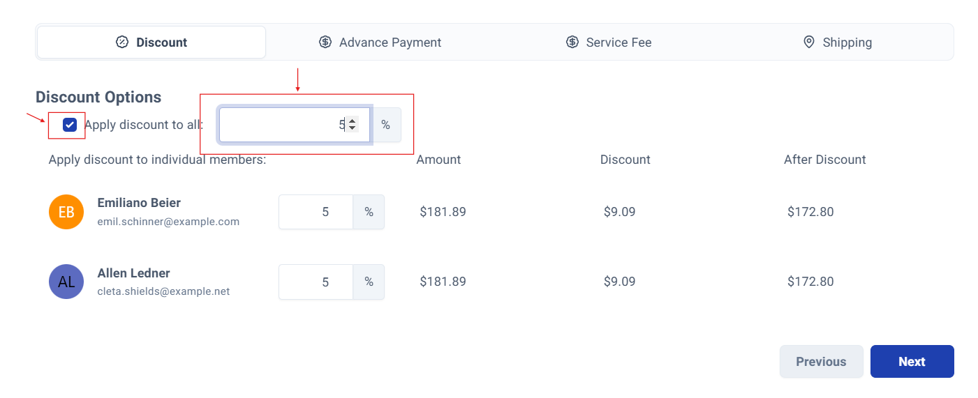 Universal discount option