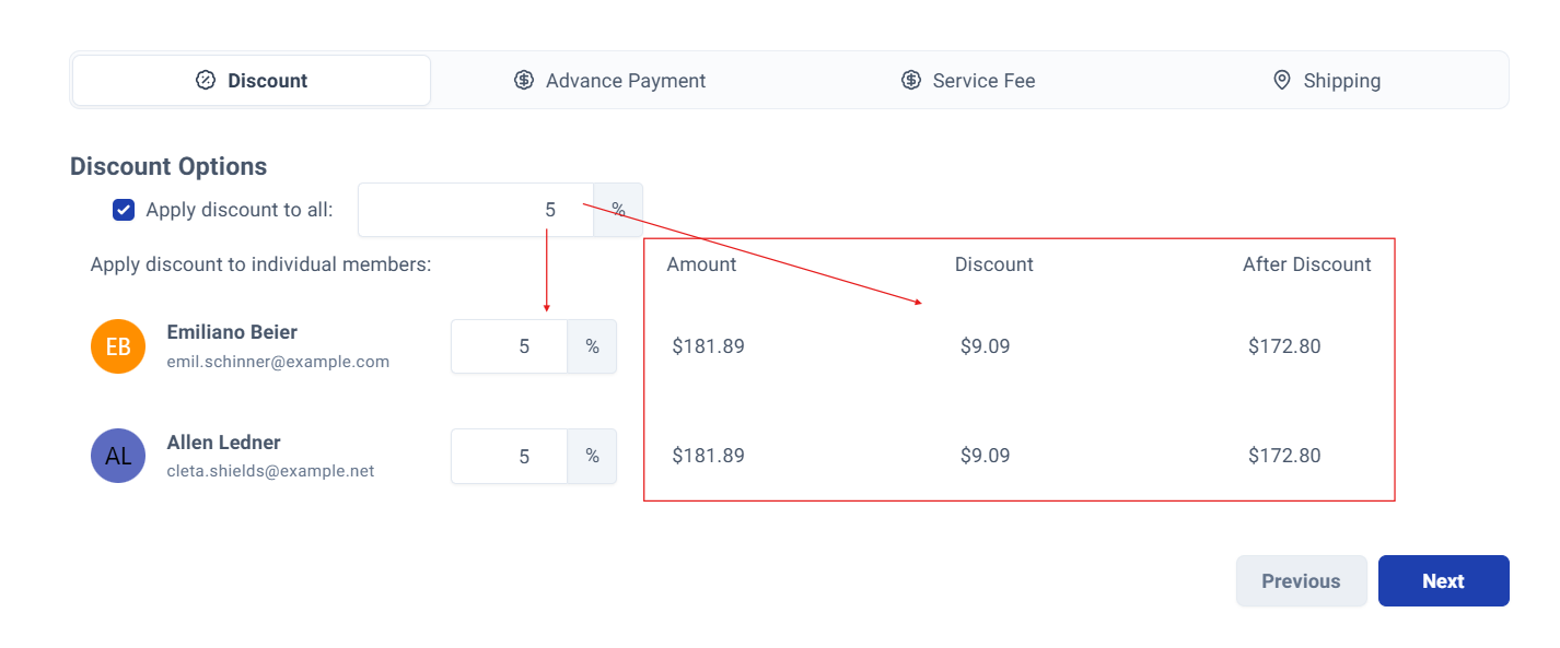 Discount calculations