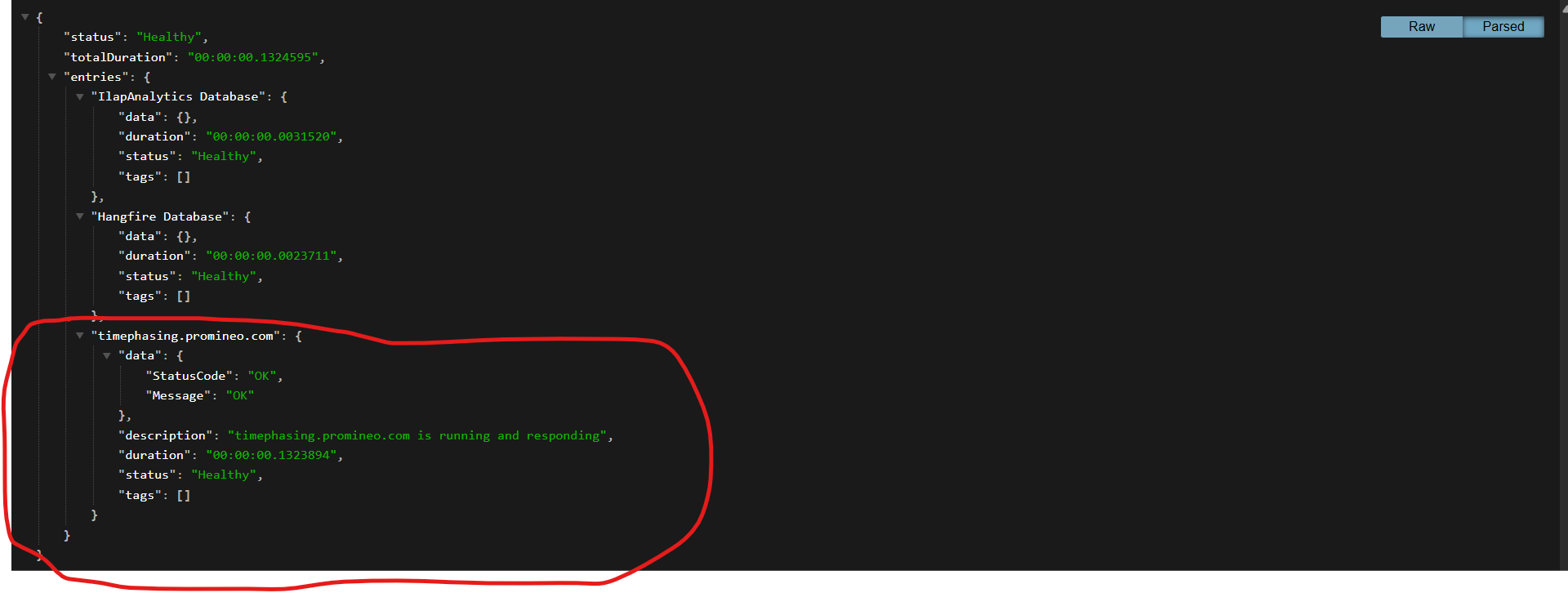 Timephasing health check