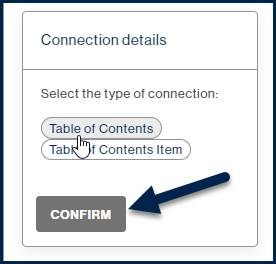 The "Confirm" button is highlighted in the "Connection details" dialog box. 