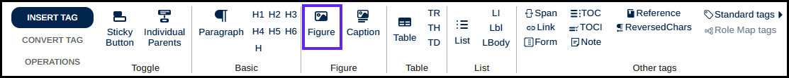 The Insert tag tab with the Figure button highlighted.  