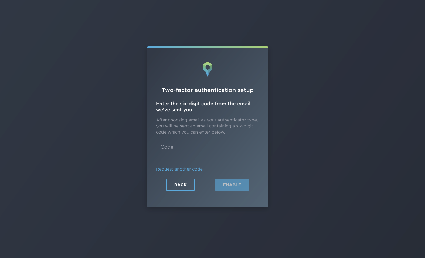 A screenshot which shows the one-time password input that you will need to enter to enable two-factor authentication