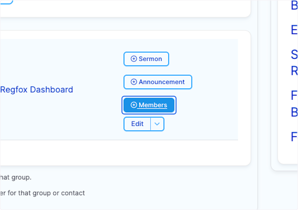 Click on the Members button within your Feast Site listing.