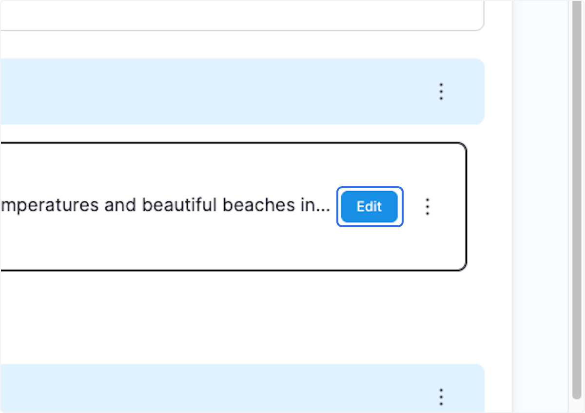 Click on Edit inside of Main Content