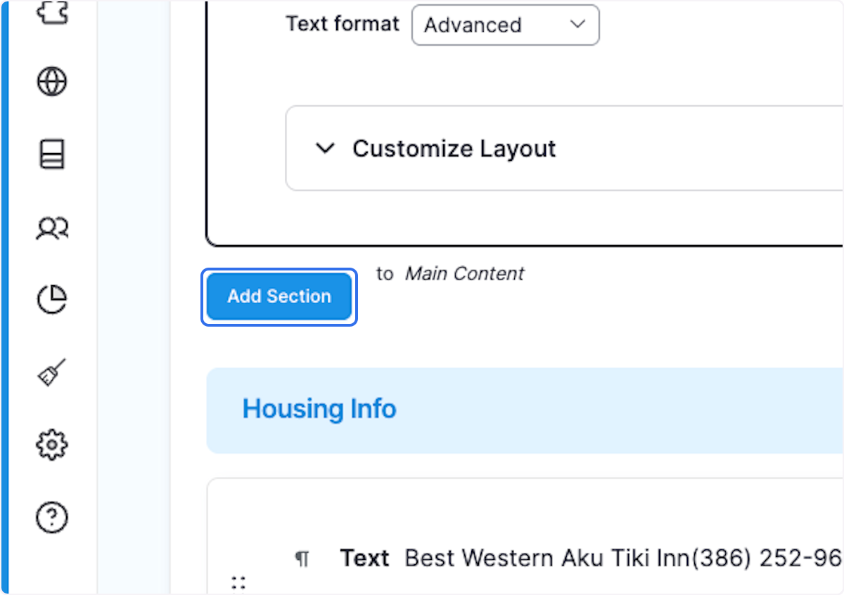 You can add more sections by Click on Add Section