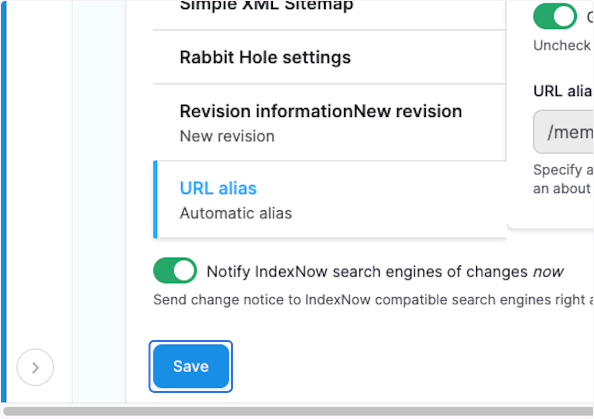 Click on Save at the bottom of the page.