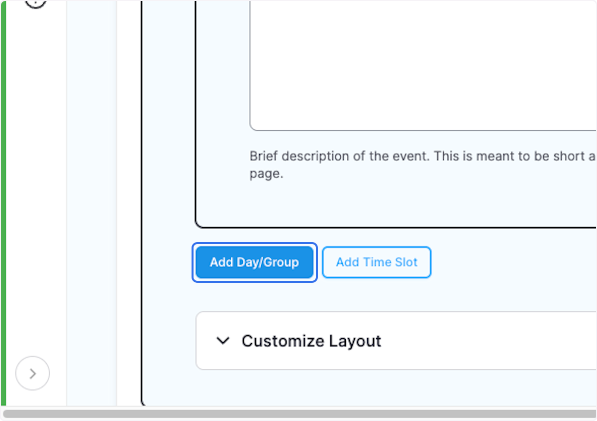 Click on Add Day/Group