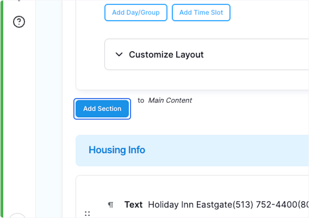 Click on Add Section