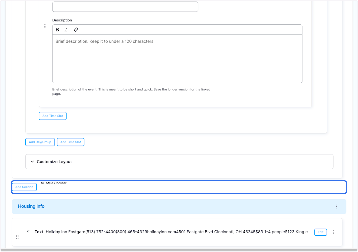In the Main Content area...