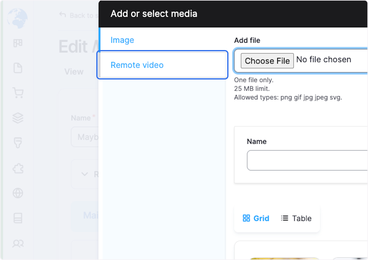 Click on Remote video