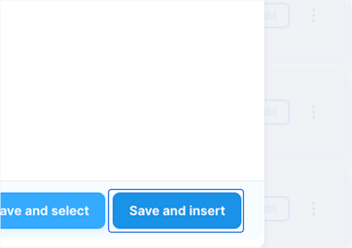 Click on Save and insert