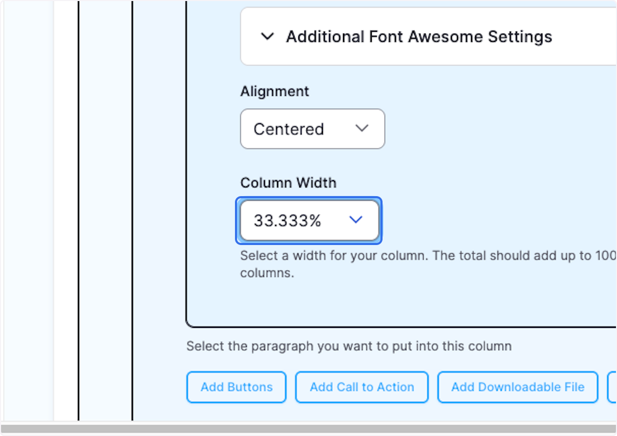Select 33.333% from Column Width
