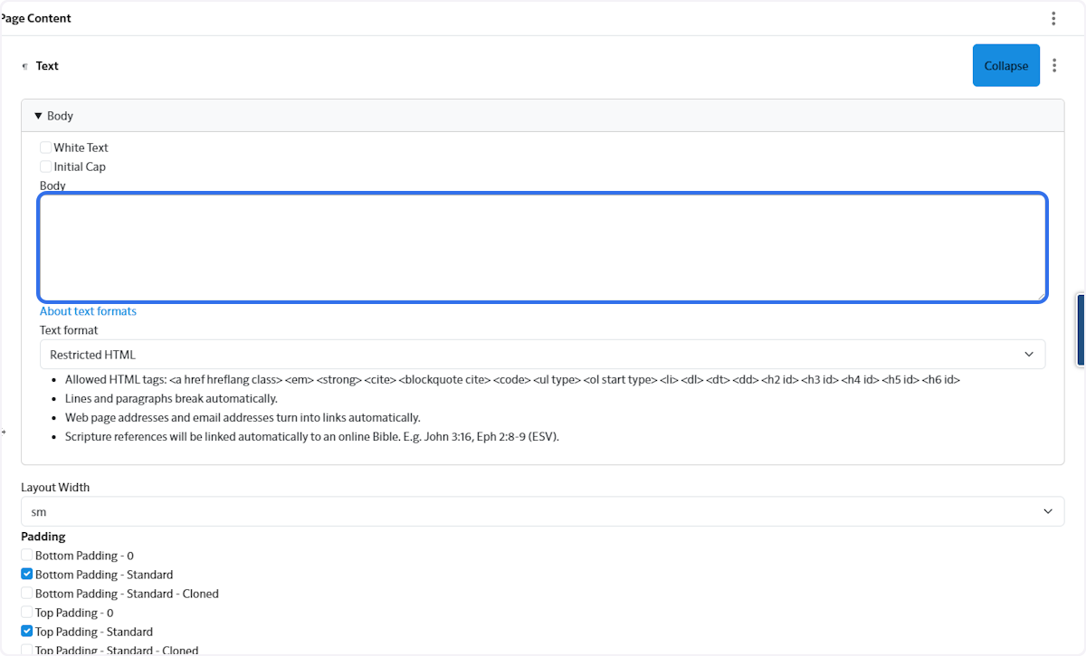 Add the details of the announcement.