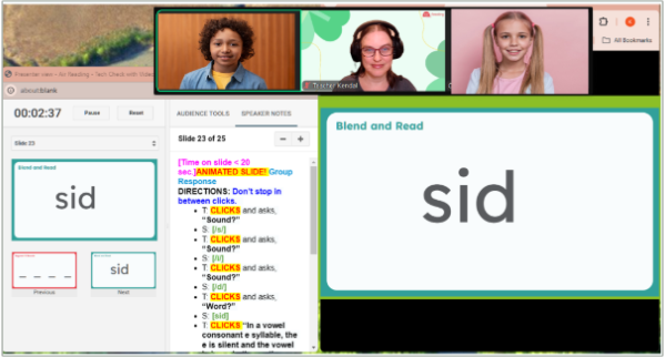 Screenshot of how your monitor would look with Zoom class set up to teach.