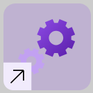 A purple gears with a black arrow

Description automatically generated