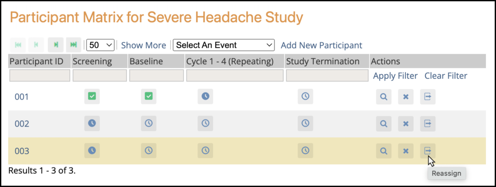Reassign Participant from Matrix
