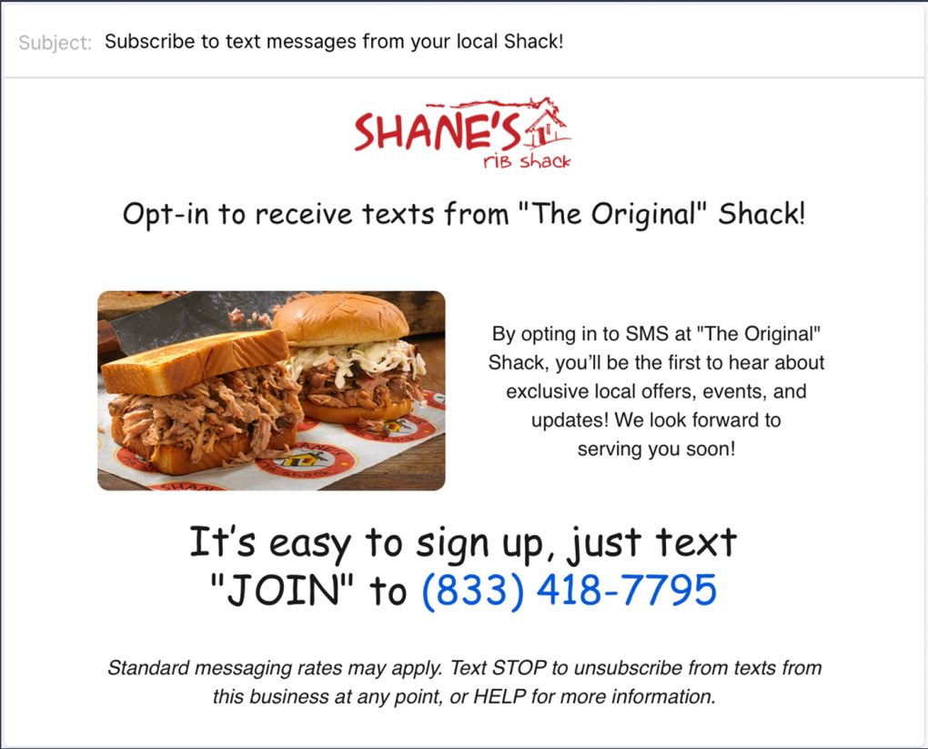 A screenshot of a subscribed to a restaurant

Description automatically generated