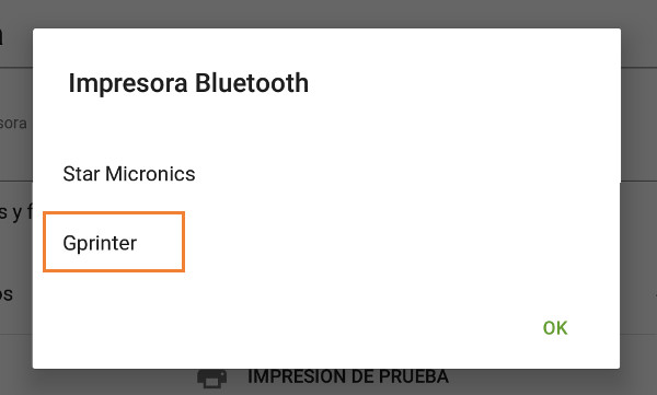 Buscando una impresora bluetooth conectada al dispositivo