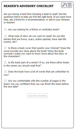 A screenshot of a checklist

Description automatically generated