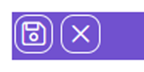 A purple rectangular with white x and a white x in the middle

Description automatically generated