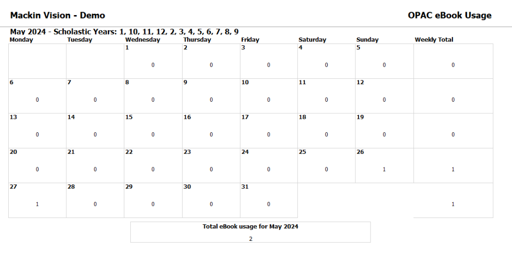 A calendar with numbers and letters 
Description automatically generated