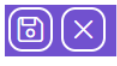 A purple rectangle with white outline and a white x in the middle 
Description automatically generated