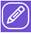 A white pencil in a purple square

Description automatically generated