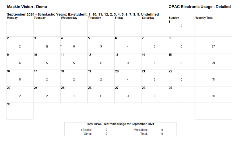 A calendar with numbers and text
Description automatically generated