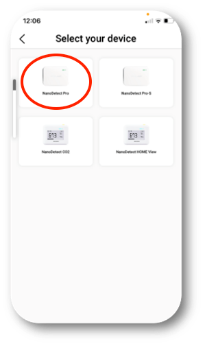 NanoDetect - Select the Device NanoDetect - Select the Device