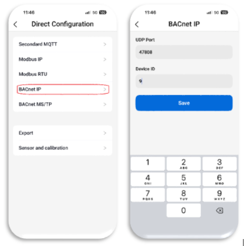 Device Configuration Image - BACnet IP address Device Configuration Image - BACnet IP address