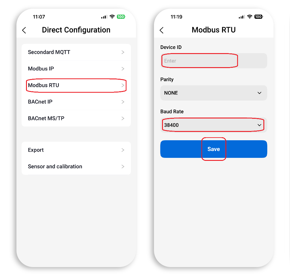 NanoDetect PRO Modbus RTU Configuration
