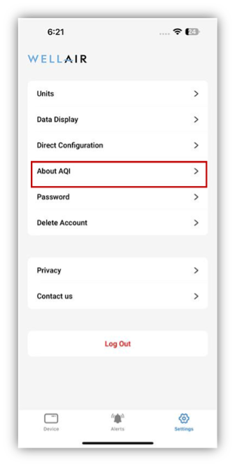 NanoView User Settings - About AQI NanoView User Settings - About AQI