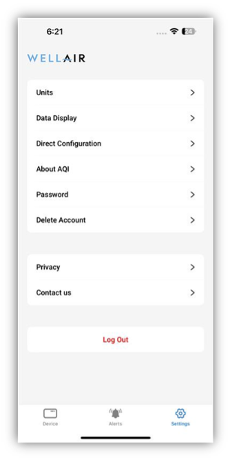 NanoView Available User Settings NanoView Available User Settings