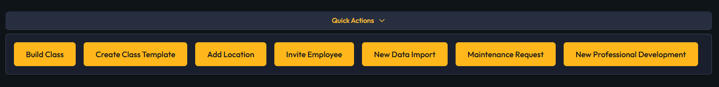Classes page showing New Class button