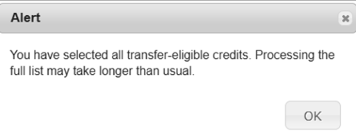 CME activities selected with Send Credits button