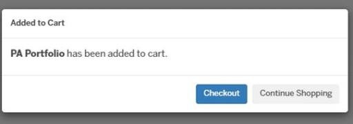 PA Portfolio added to cart