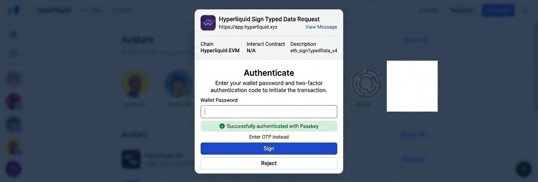 06_accept_terms.png Signing to accept Hyperliquid’s Terms of Use.