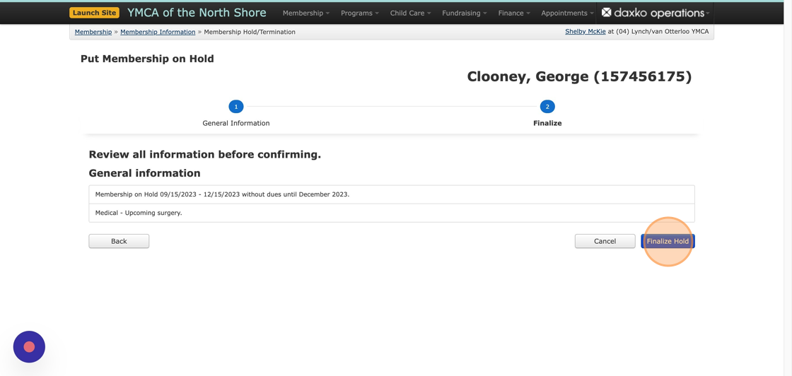 Screenshot of: Review the information and click the 