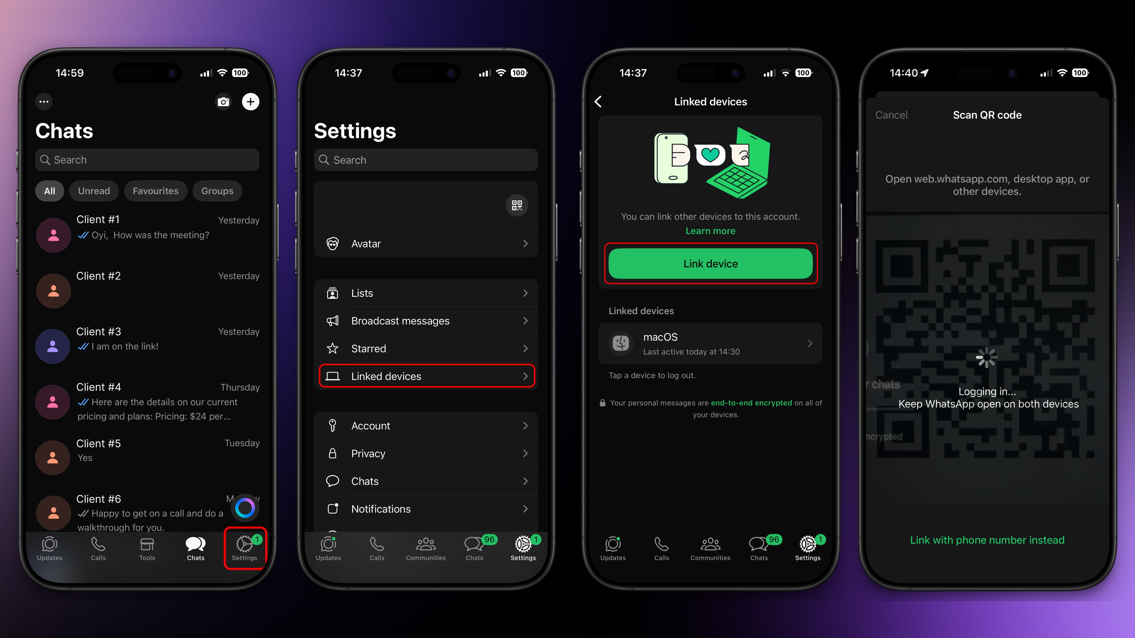 Conecta WhatsApp con Código QR desde el móvil