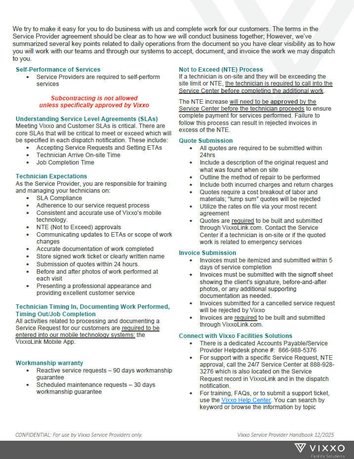 Service Provider Handbook page 3