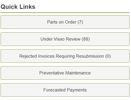 Quick Links dashboard section